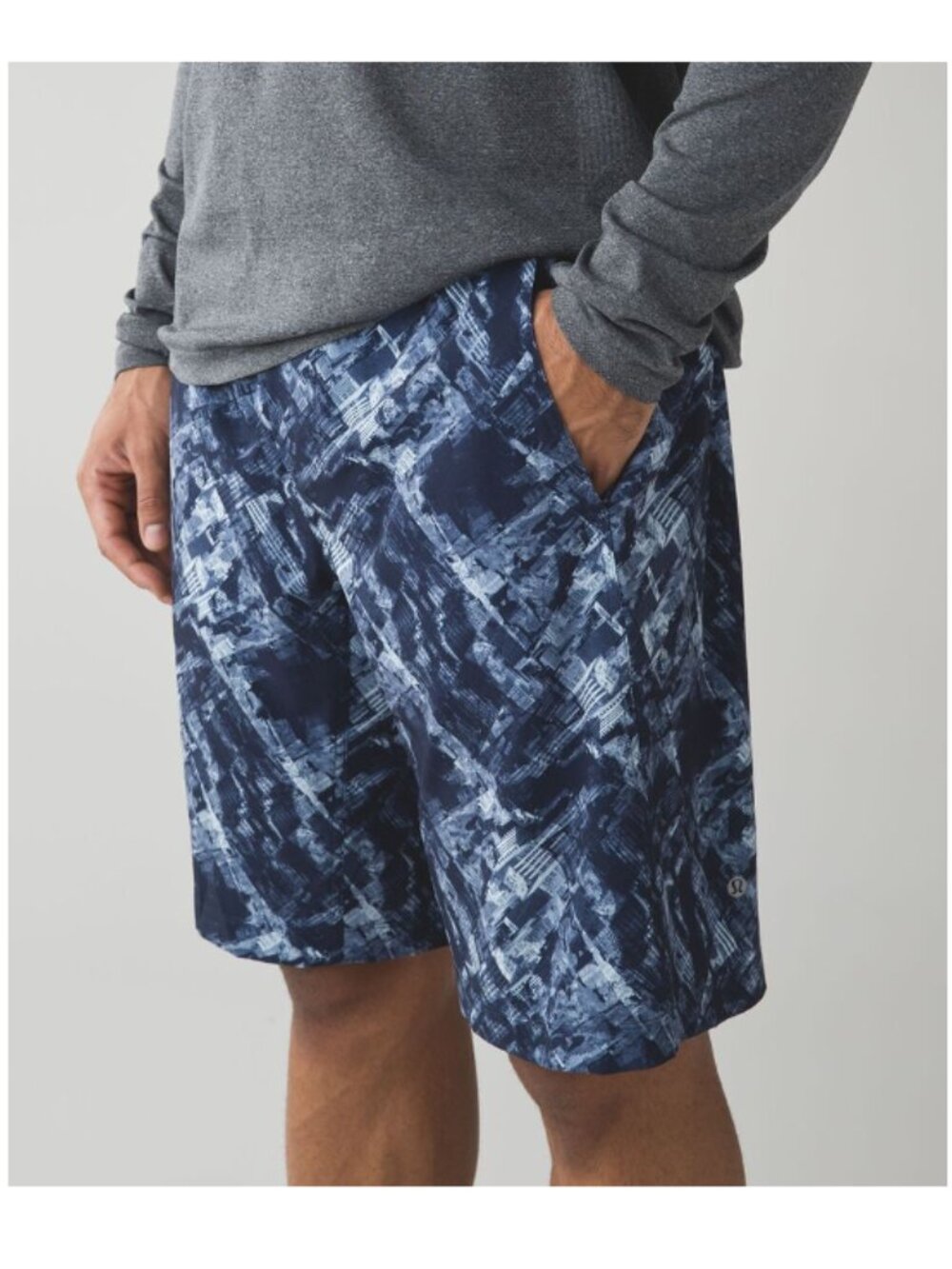 EUC Lululemon Core Shorts City Sights Caspian Blue Deep Navy Mens Large 11"